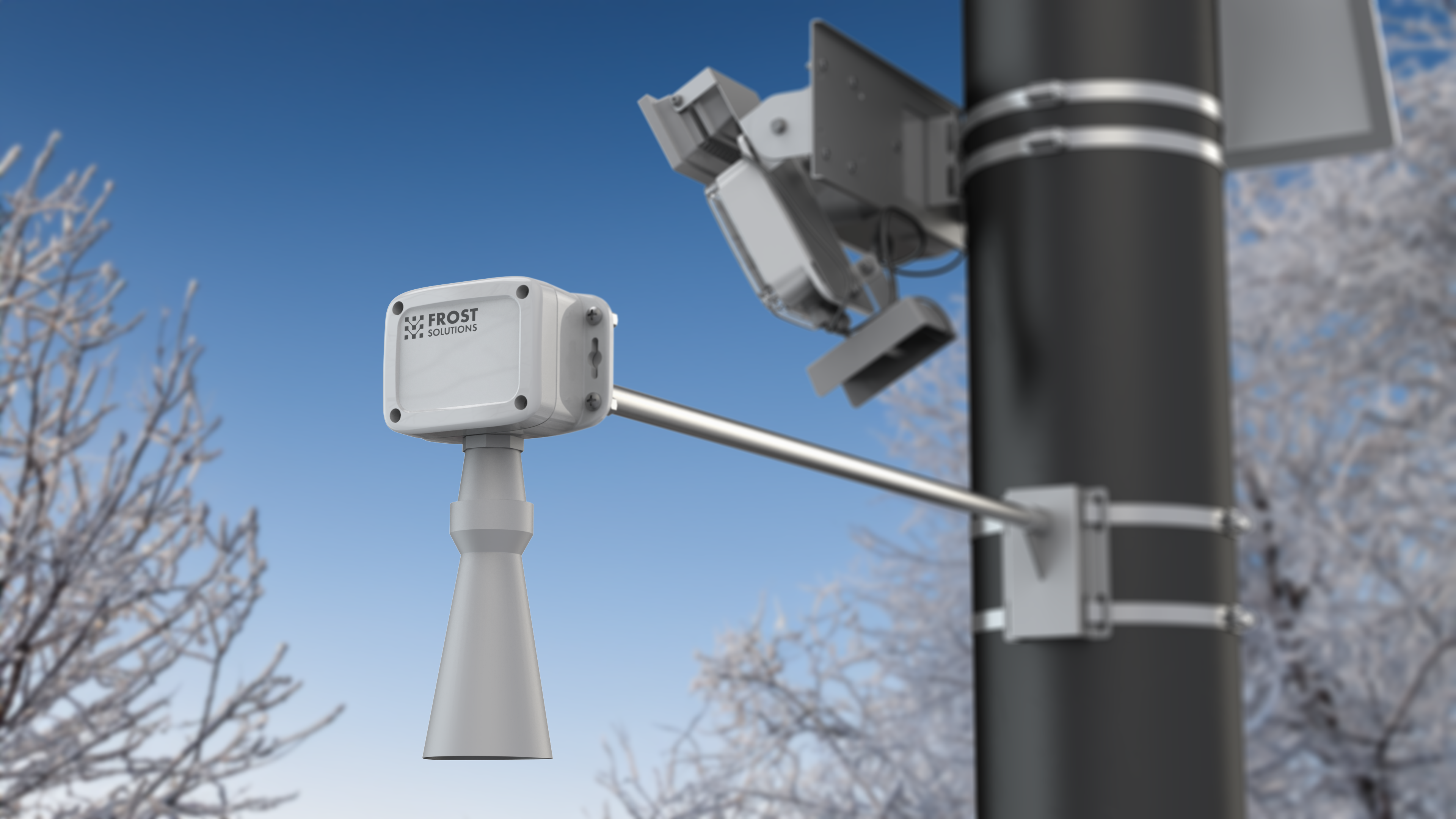 Frost Solutions' Snow Depth Sensor is best positioned next to a mini-weather station or Frost Vision Camera.